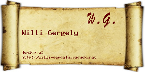 Willi Gergely névjegykártya